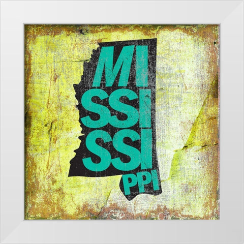 Mississippi White Modern Wood Framed Art Print by Art Licensing Studio