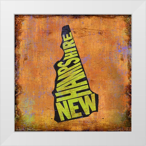 New Hampshire White Modern Wood Framed Art Print by Art Licensing Studio