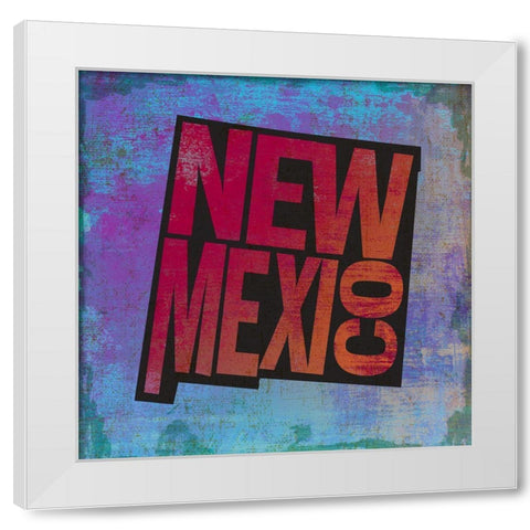 New Mexico White Modern Wood Framed Art Print by Art Licensing Studio