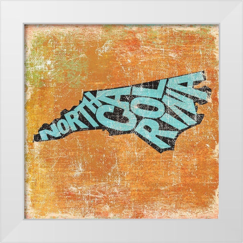 North Carolina White Modern Wood Framed Art Print by Art Licensing Studio