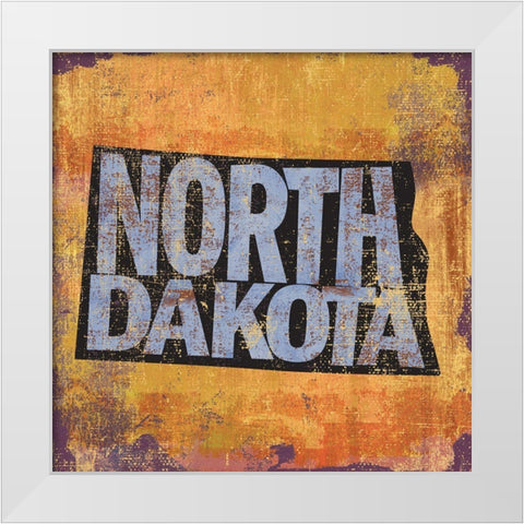 North Dakota White Modern Wood Framed Art Print by Art Licensing Studio