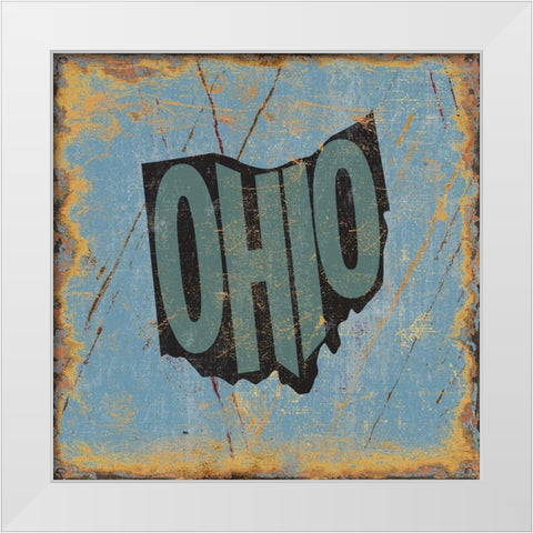Ohio White Modern Wood Framed Art Print by Art Licensing Studio