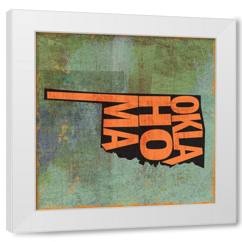 Oklahoma White Modern Wood Framed Art Print by Art Licensing Studio