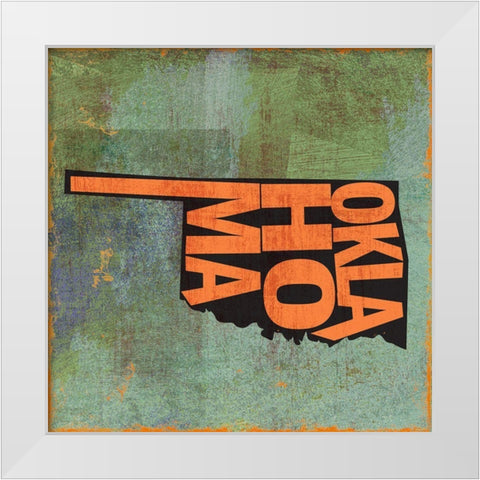 Oklahoma White Modern Wood Framed Art Print by Art Licensing Studio