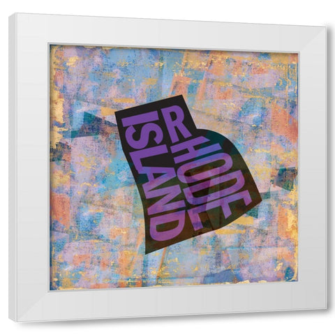 Rhode Island White Modern Wood Framed Art Print by Art Licensing Studio