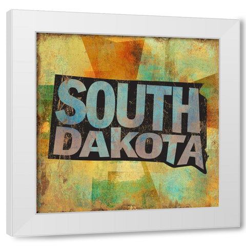 South Dakota White Modern Wood Framed Art Print by Art Licensing Studio
