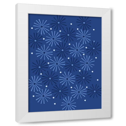 Cool Blue 1 White Modern Wood Framed Art Print by Art Licensing Studio