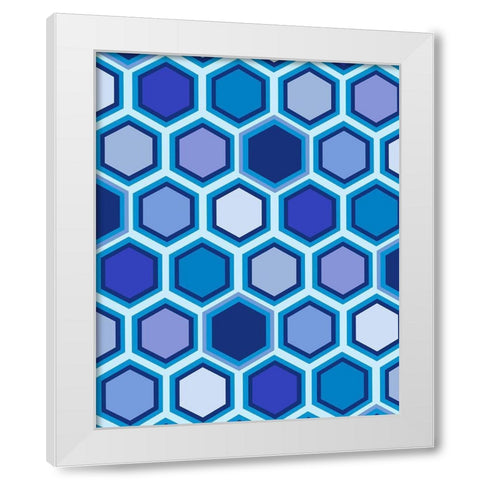 Cool Blue 3 White Modern Wood Framed Art Print by Art Licensing Studio