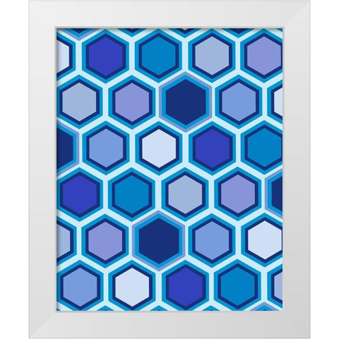 Cool Blue 3 White Modern Wood Framed Art Print by Art Licensing Studio