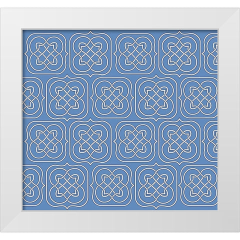 Cool Blue 5 White Modern Wood Framed Art Print by Art Licensing Studio