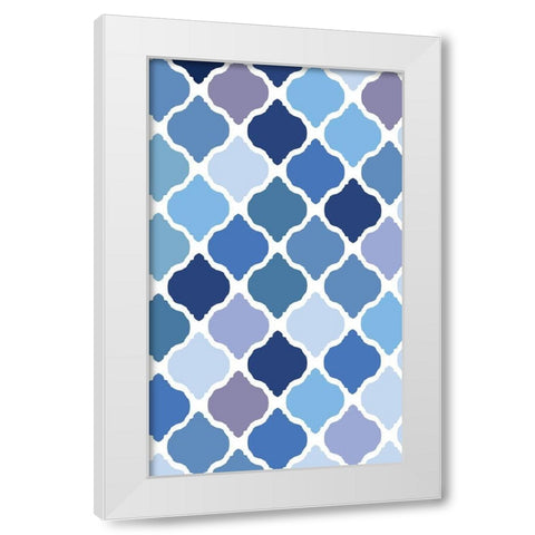Cool Blue 6 White Modern Wood Framed Art Print by Art Licensing Studio