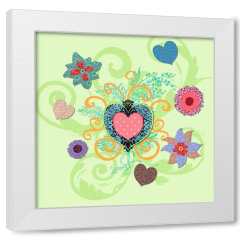 Swirling Big Heart White Modern Wood Framed Art Print by Art Licensing Studio