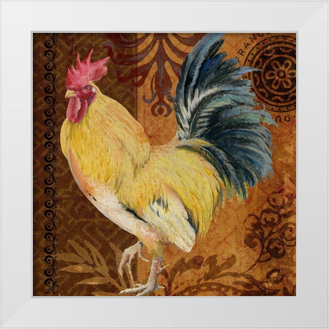 Belle Rooster II White Modern Wood Framed Art Print by Art Licensing Studio