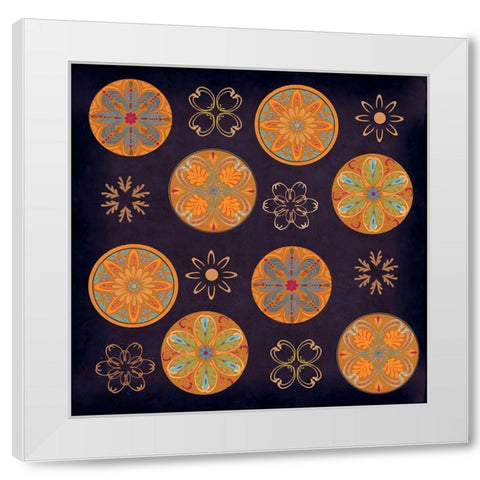 terra golden pattern White Modern Wood Framed Art Print by Art Licensing Studio