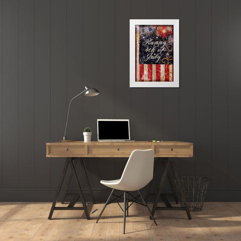 Fourth of July Glory White Modern Wood Framed Art Print by Art Licensing Studio