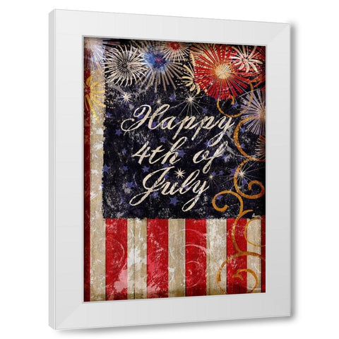 Fourth of July Glory White Modern Wood Framed Art Print by Art Licensing Studio