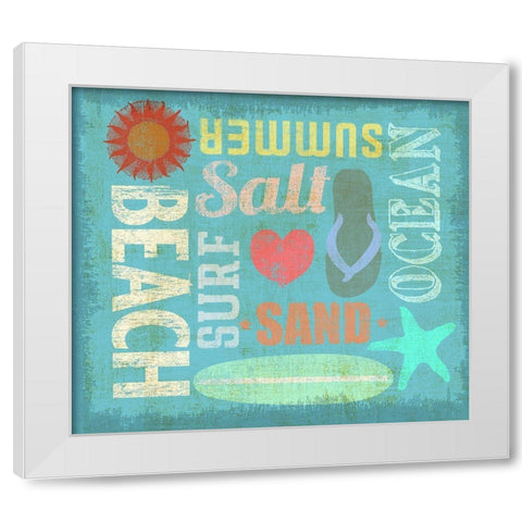 Day at the Beach White Modern Wood Framed Art Print by Art Licensing Studio