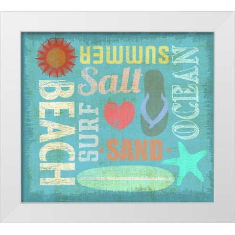 Day at the Beach White Modern Wood Framed Art Print by Art Licensing Studio