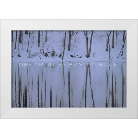 Dream in Serenity Blue White Modern Wood Framed Art Print by Art Licensing Studio