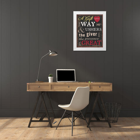 The Gift 2 White Modern Wood Framed Art Print by Art Licensing Studio