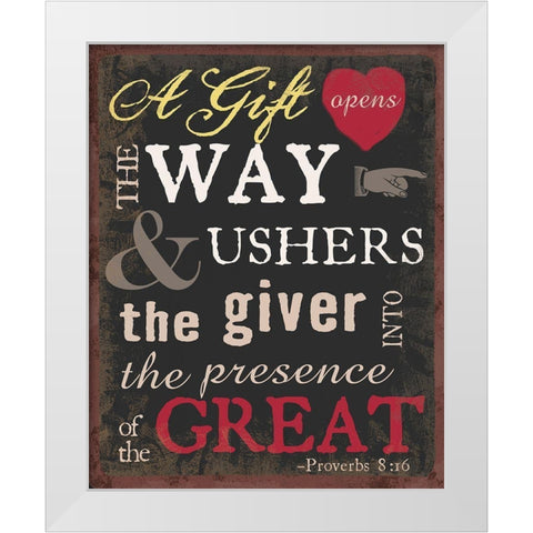 The Gift 2 White Modern Wood Framed Art Print by Art Licensing Studio