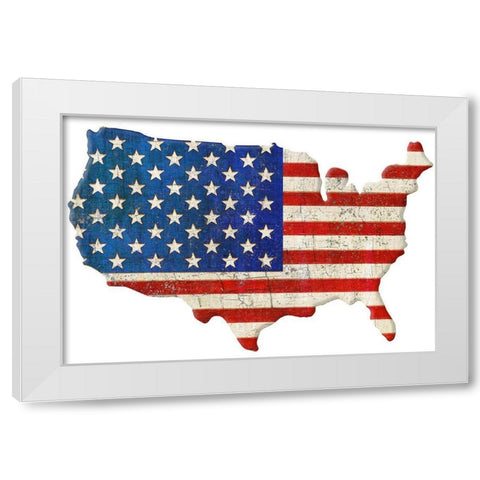 American Cut Out White Modern Wood Framed Art Print by Art Licensing Studio