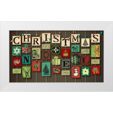 Christmas on Strings White Modern Wood Framed Art Print by Art Licensing Studio