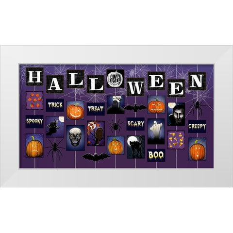 Halloween on Strings White Modern Wood Framed Art Print by Art Licensing Studio