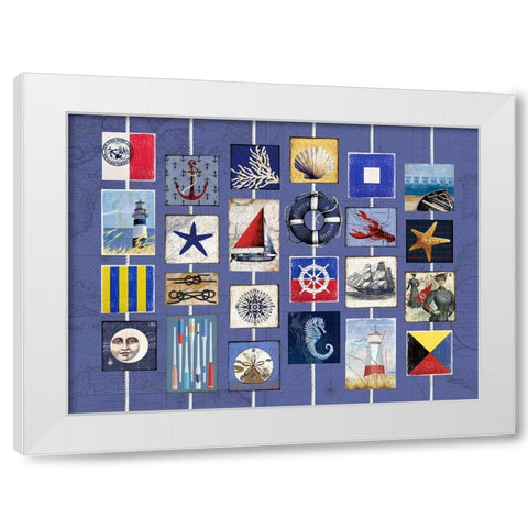 Nautical strings 1 White Modern Wood Framed Art Print by Art Licensing Studio