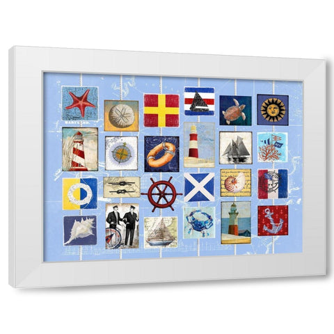 Nautical strings 2 White Modern Wood Framed Art Print by Art Licensing Studio