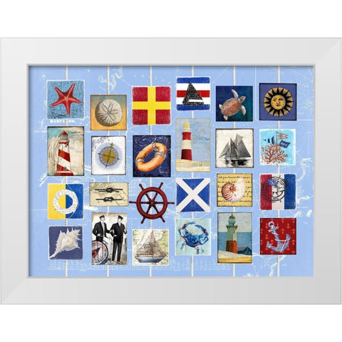 Nautical strings 2 White Modern Wood Framed Art Print by Art Licensing Studio