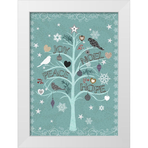 The Embellished Tree 1 White Modern Wood Framed Art Print by Art Licensing Studio