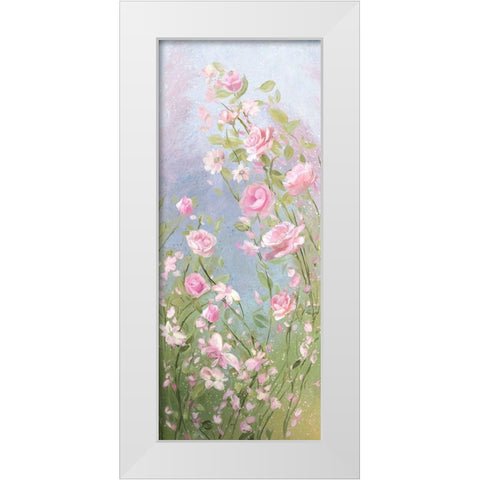 Morning Mist Roses White Modern Wood Framed Art Print by Art Licensing Studio