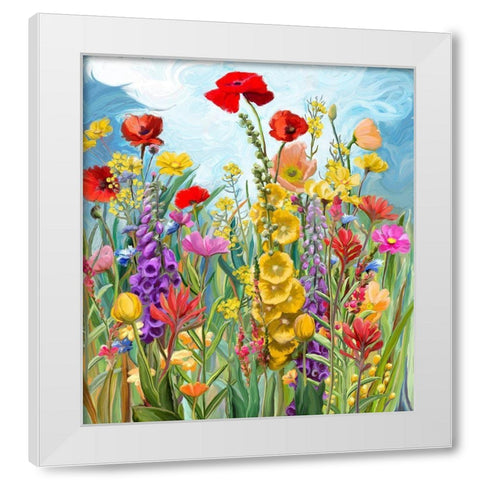 Floral Fields 1 White Modern Wood Framed Art Print by Art Licensing Studio