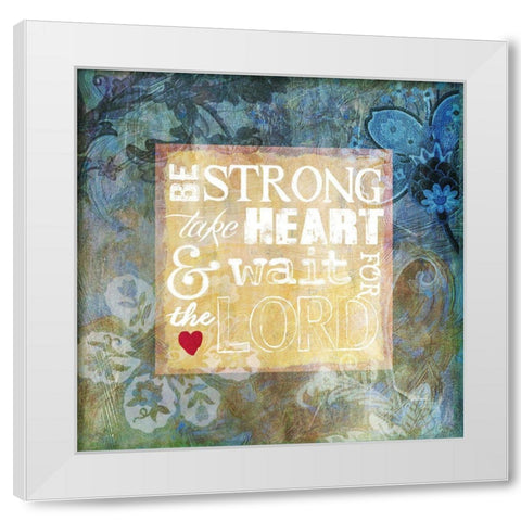Heart Psalm I White Modern Wood Framed Art Print by Art Licensing Studio