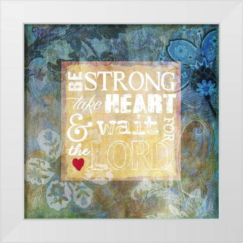 Heart Psalm I White Modern Wood Framed Art Print by Art Licensing Studio