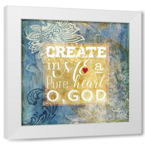 Heart Psalm II White Modern Wood Framed Art Print by Art Licensing Studio