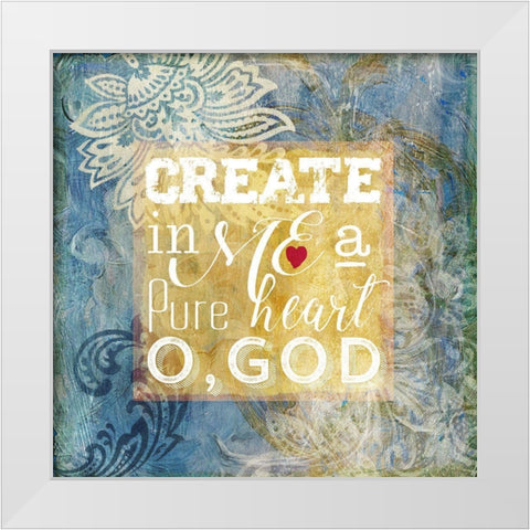 Heart Psalm II White Modern Wood Framed Art Print by Art Licensing Studio