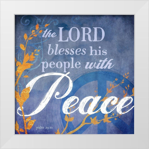 Psalm Peace White Modern Wood Framed Art Print by Art Licensing Studio