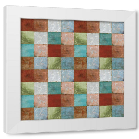 North Woods Color Blocks White Modern Wood Framed Art Print by Art Licensing Studio