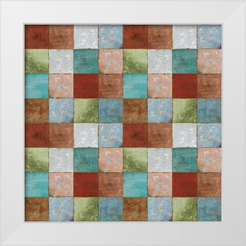 North Woods Color Blocks White Modern Wood Framed Art Print by Art Licensing Studio