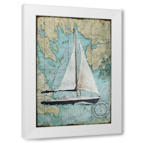 Maritime Sail White Modern Wood Framed Art Print by Art Licensing Studio