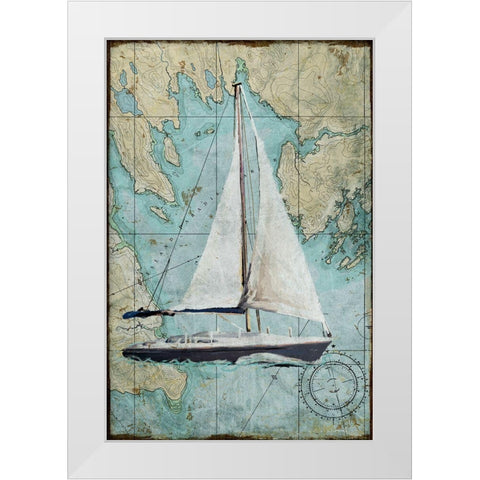 Maritime Sail White Modern Wood Framed Art Print by Art Licensing Studio