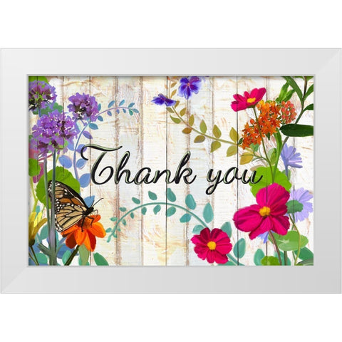 A Garden Thank you White Modern Wood Framed Art Print by Art Licensing Studio