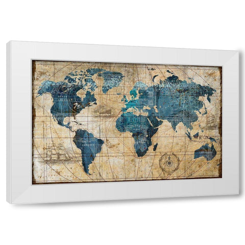 A Connected World White Modern Wood Framed Art Print by Art Licensing Studio