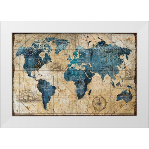A Connected World White Modern Wood Framed Art Print by Art Licensing Studio