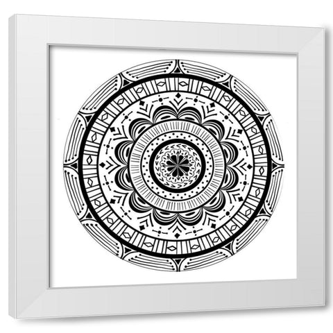 Aerial Dance Circle White Modern Wood Framed Art Print by Art Licensing Studio