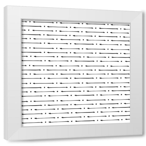 Aerial Arrows and Dots White Modern Wood Framed Art Print by Art Licensing Studio