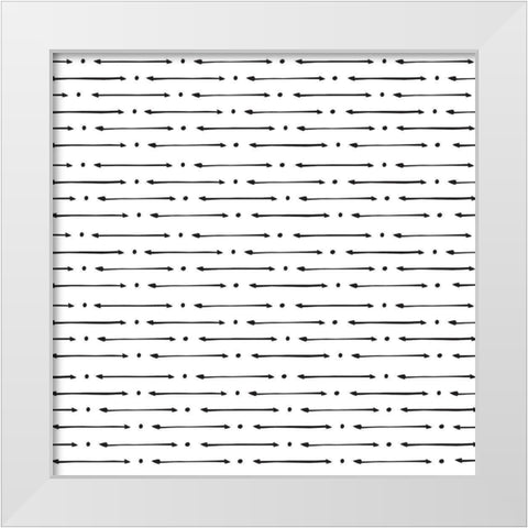 Aerial Arrows and Dots White Modern Wood Framed Art Print by Art Licensing Studio