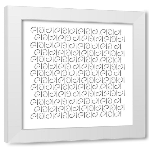 Aerial Scroll White Modern Wood Framed Art Print by Art Licensing Studio